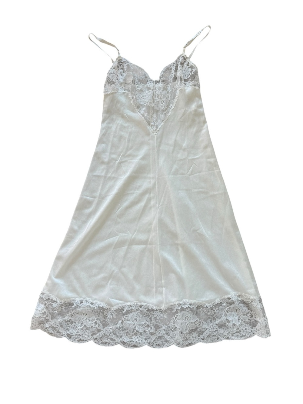 Vintage 1960s Emilio Pucci Formfit Rogers Ivory Lace Satin Slip Nightgown Bridal